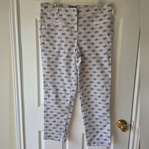 Mint Velvet Women's Floral Pants 14 Petal Pink Lilac Print Capri Trousers